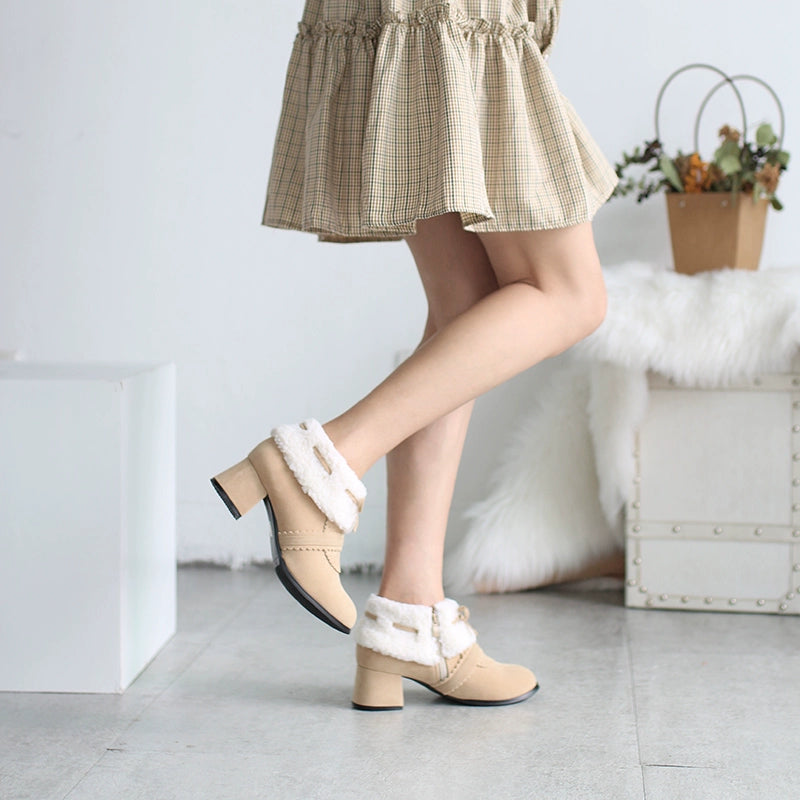 Spring Day Lolita - Kawaii Lolita Winter Multicolor Ankle Boots