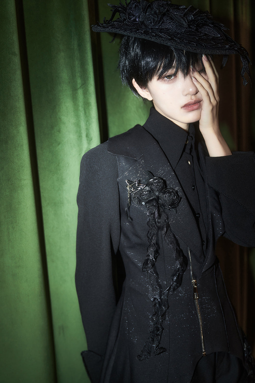 Princess Chronicles - Wind - Gothic Lolita handsome Black Long Vest