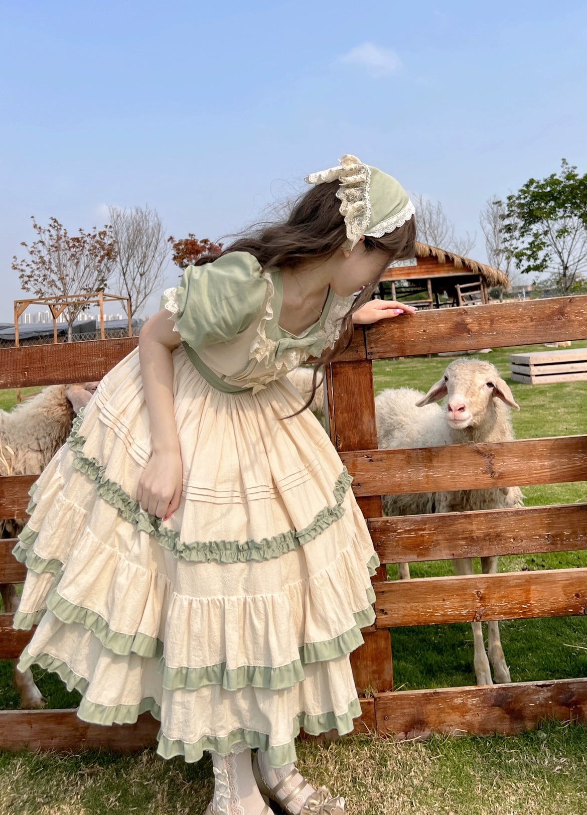 Sugar Girl~Country Lolita OP Dress Short Sleeve Summer Dress   