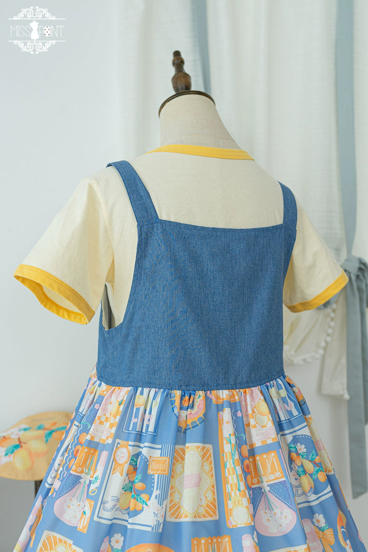 Miss Point~Daisy Lemon~Kawaii Lolita Lemon Print JSK Customized   