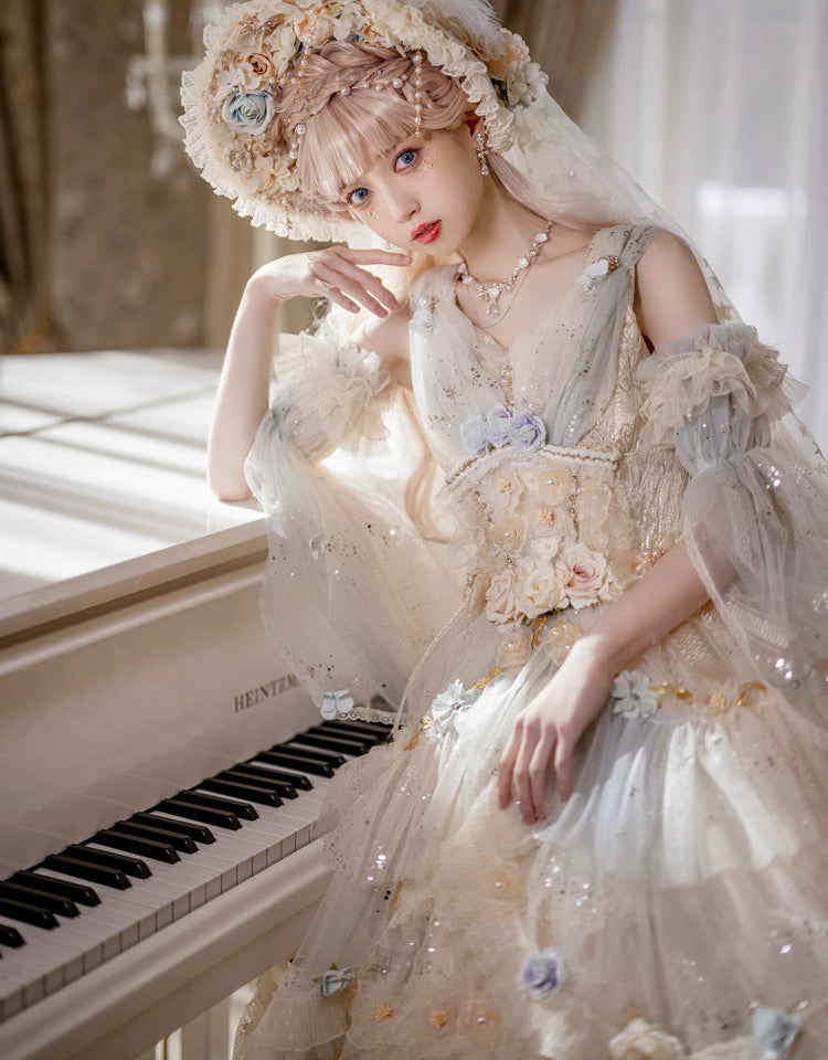 Cat Fairy - Flower Spirit - Elegant Lolita JSK Dress Summer Wedding Lolita JSK