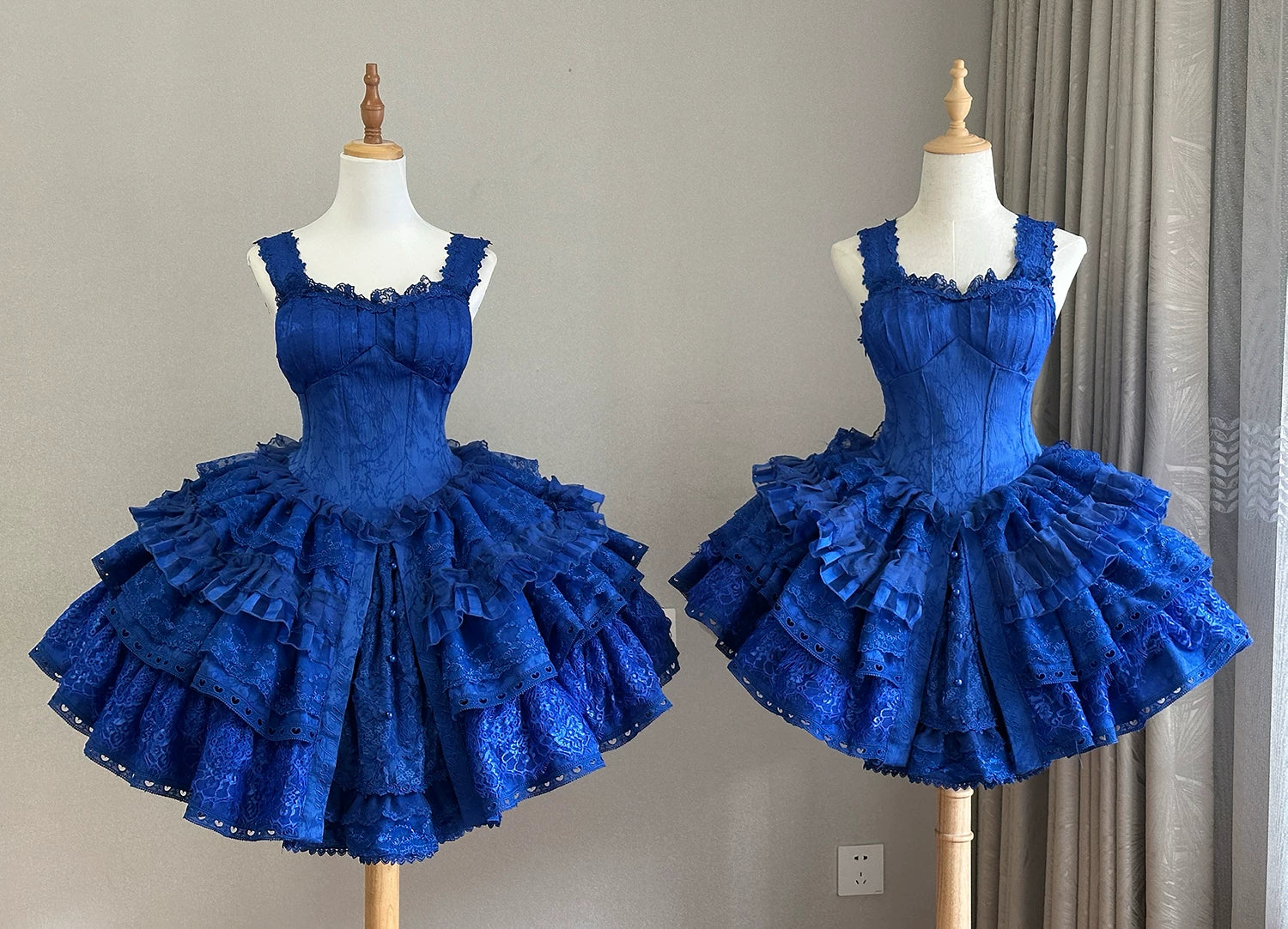 Caliburn - Gothic Lolita JSK Dress, Bolero Set with Detachable Sleeves 44787:822115