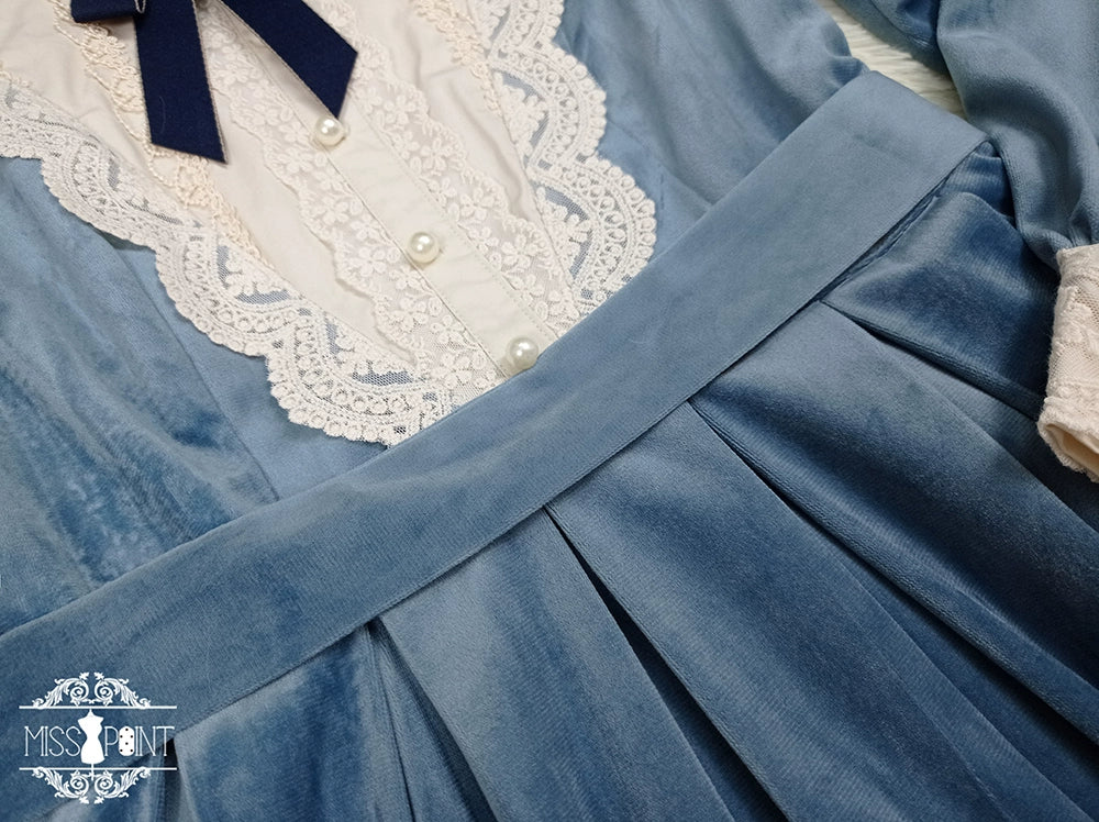 (BFM)Miss Point~Customized Lolita Dress Vintage Elegant Velvet OP Dress 32520:391718