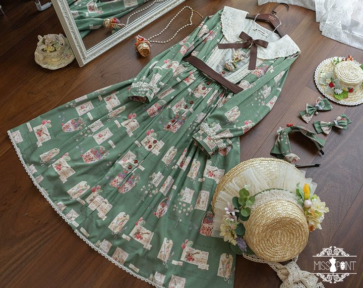 (Buyforme)Miss Point~Forest Lolita Lantern Sleeve OP Casual Dress