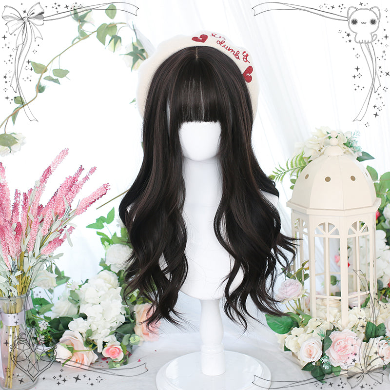 Dalao Home~Gentle Daily Lolita Long Curly Wig 6077 black tea  