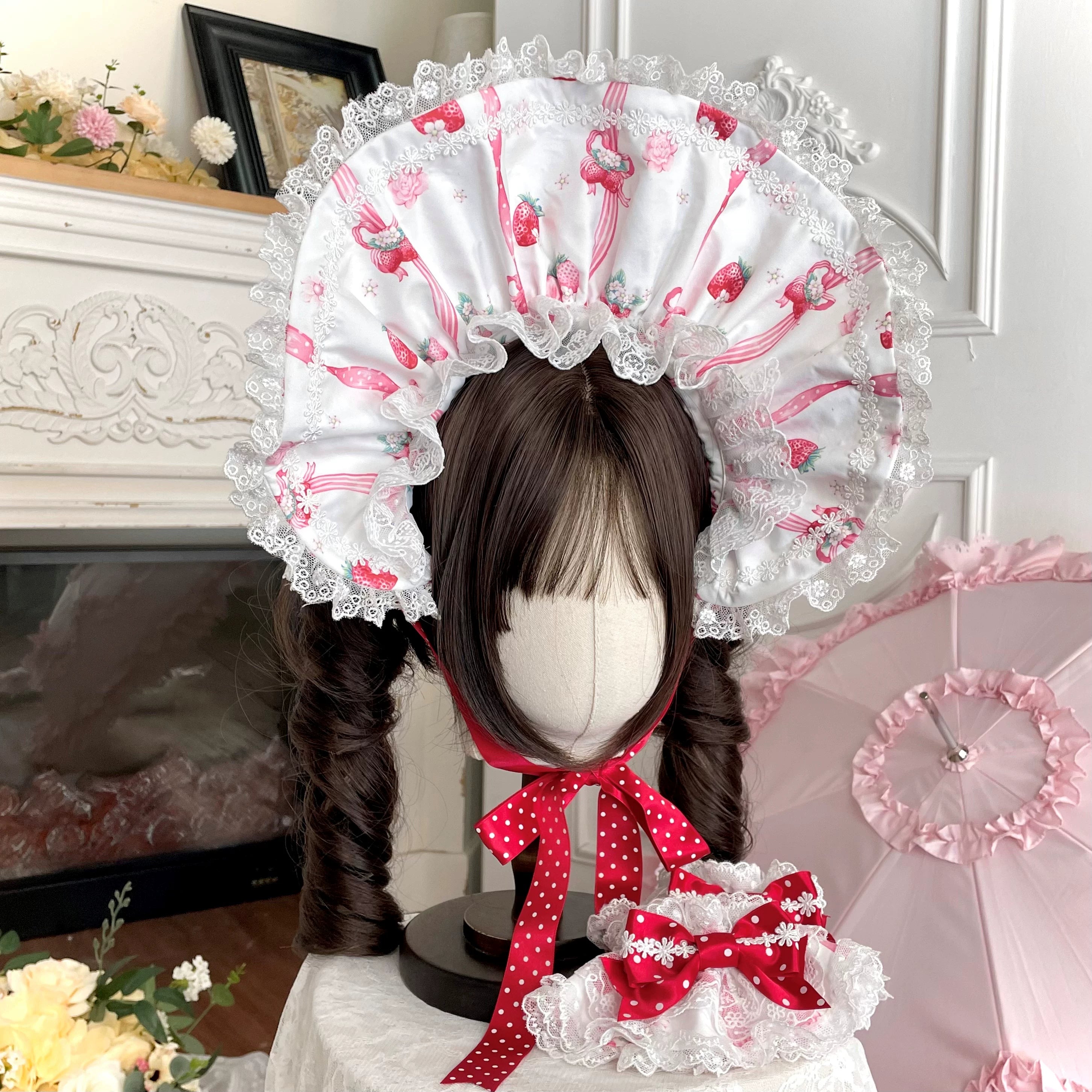 Deer Strawberry Garden - Old School Lolita Deer & Strawberry Printed JSK Dress 45681:860562