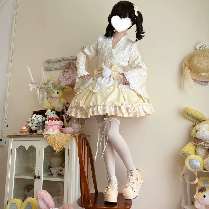 Hanguliang~Kawaii Lolita OP Dress Maid Lolita Summer Dress   