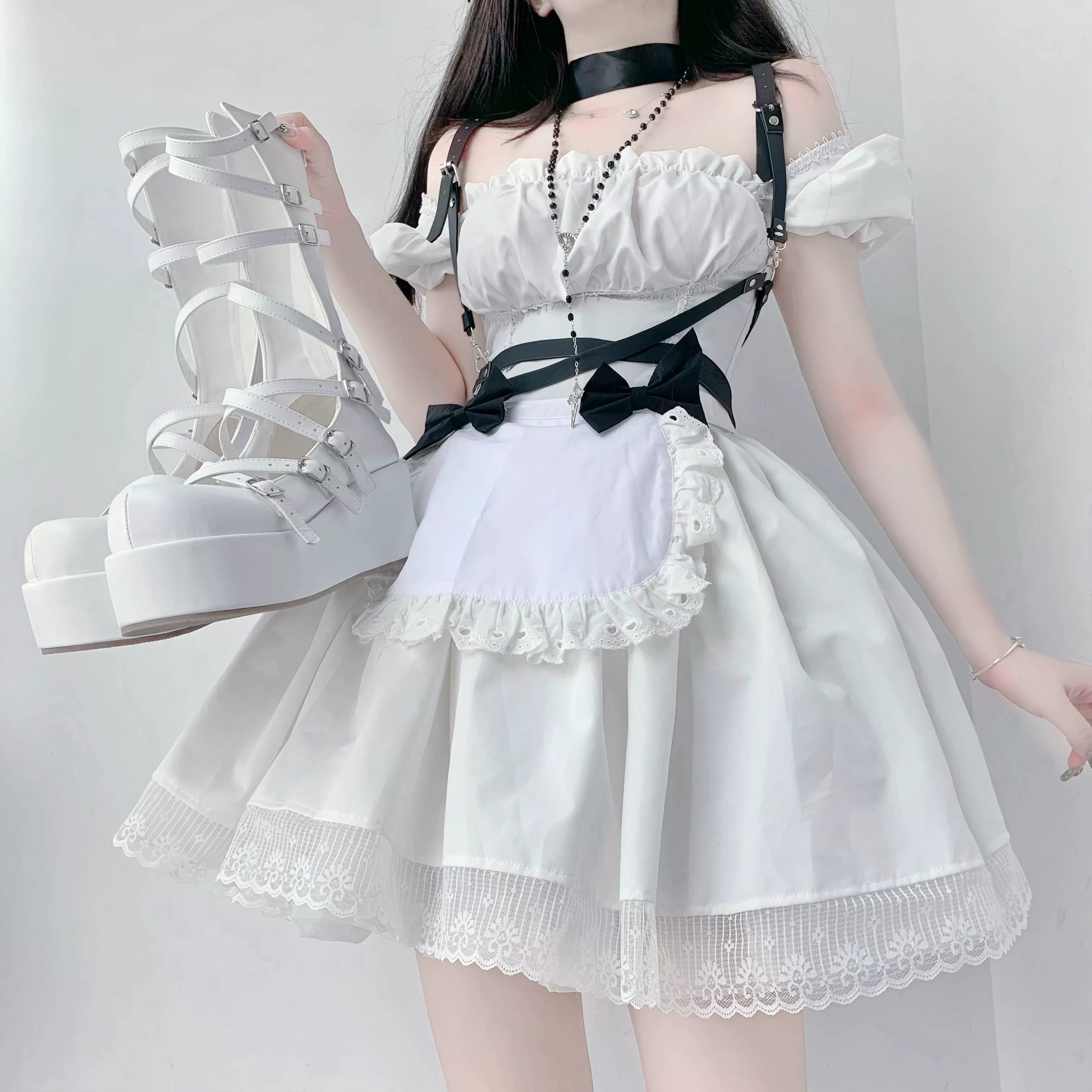 Gothic Doll - Gothic Lolita Platform Shoes, Adjustable Shoe Straps 45140:836972