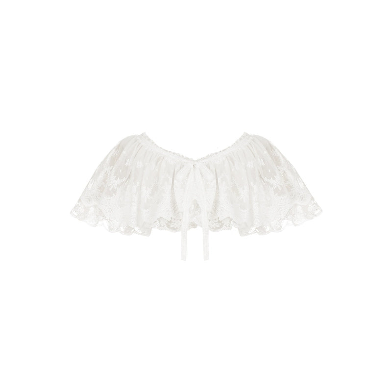 With PUJI~Love Poem~Classic Lolita Shawl 3-Color Versatile Spring Innerwear White shawl S 