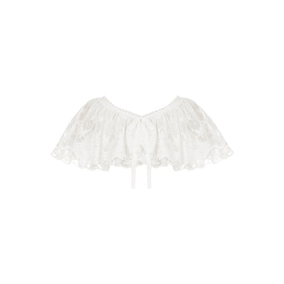 With PUJI~Love Poem~Classic Lolita Shawl 3-Color Versatile Spring Innerwear White shawl S 
