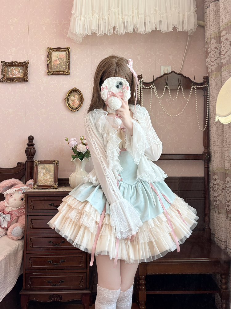 Mist Cardigan - Lightweight Sweet Lolita Bolero, Ruffle Details 44496:810948