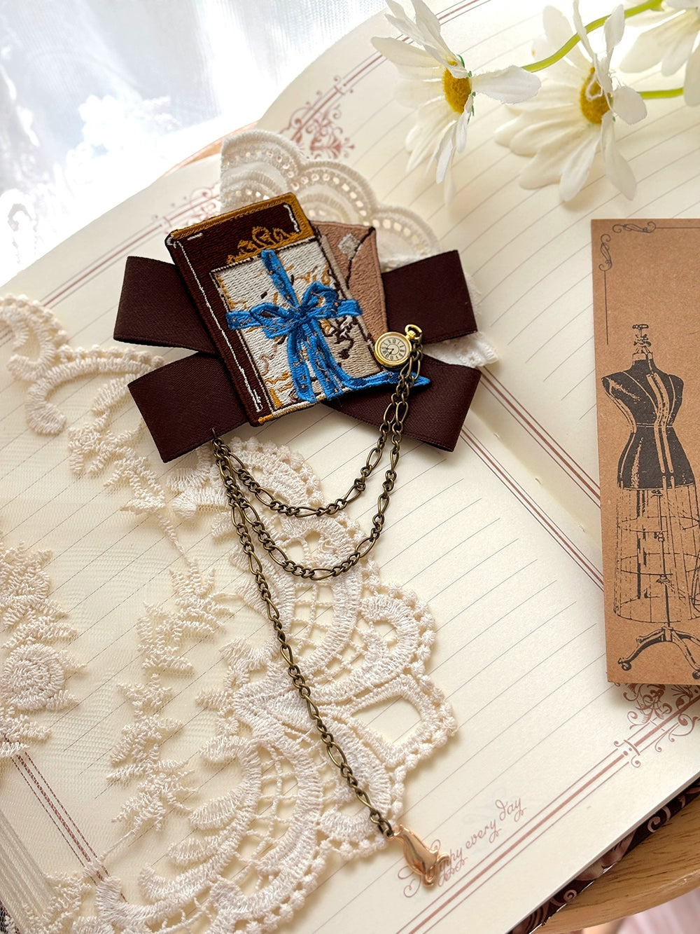 Miss Point - German Bookshelf - Classic Lolita Headdress, Socks, Necklace, Brooch 44024:792091