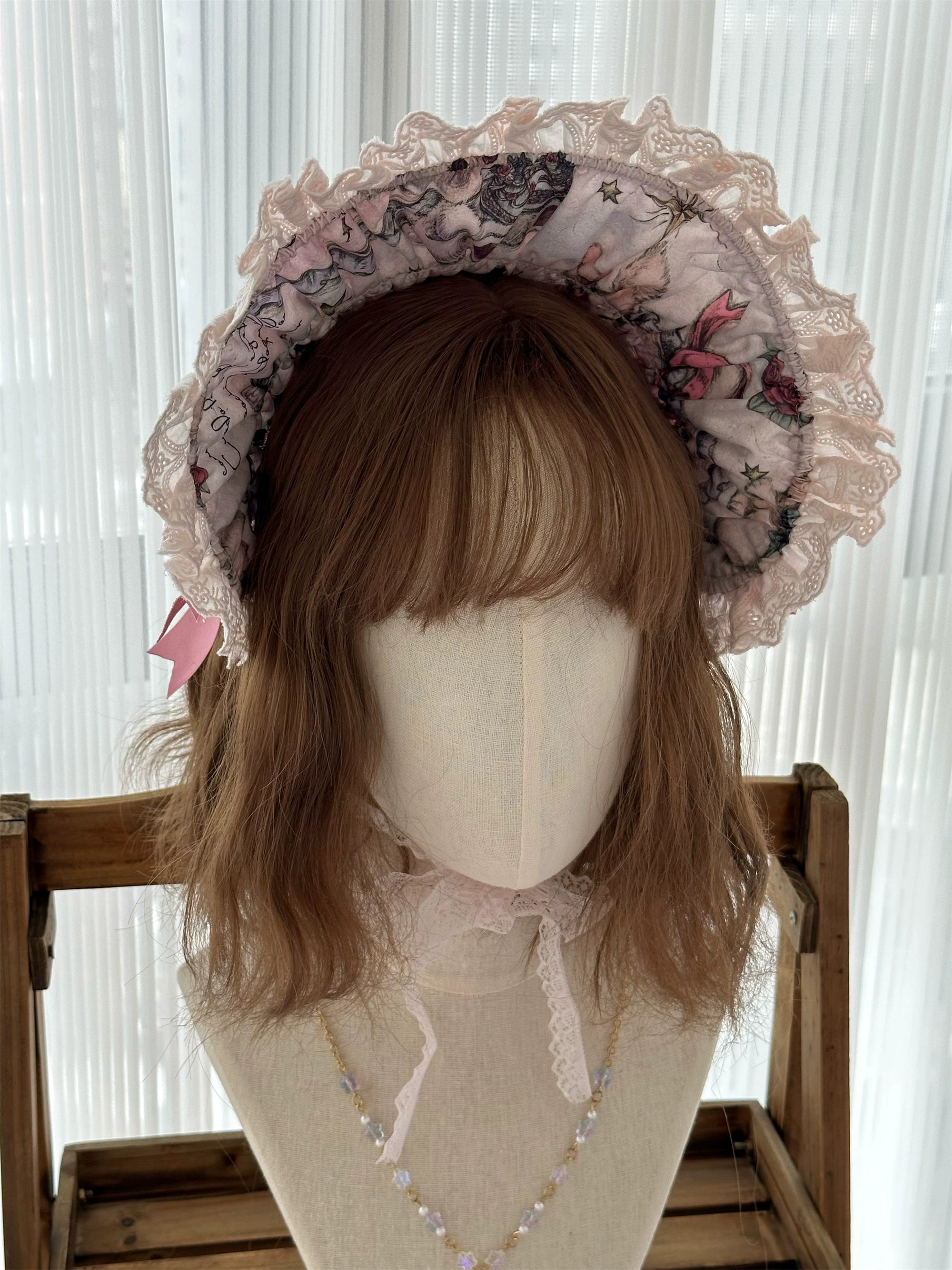 Babyblue~Vintage Lolita Bonnet Hair Band Kawaii Headdress 33578:429756