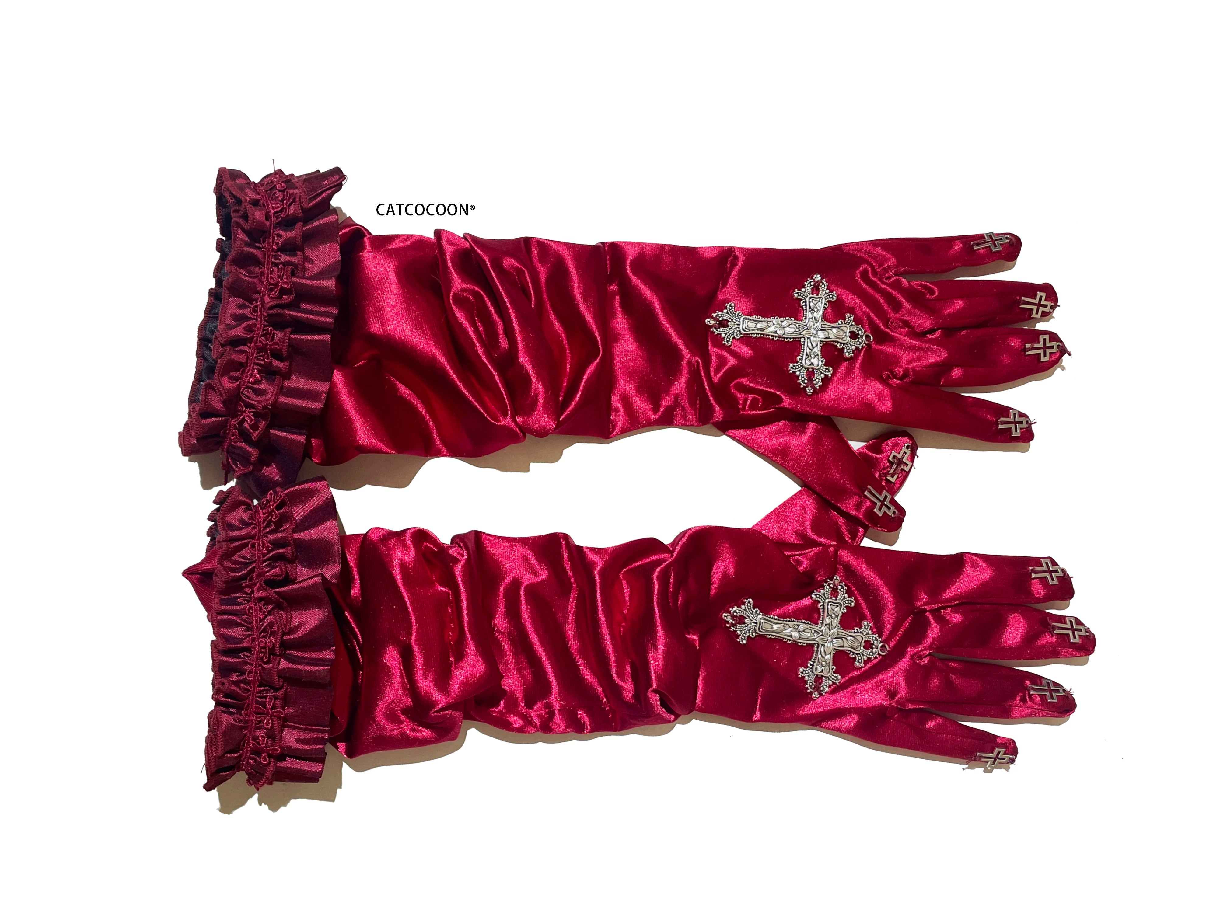 Lace Cross - Gothic Lolita BNT, 3D Cross Decorated Gloves 44544:812031