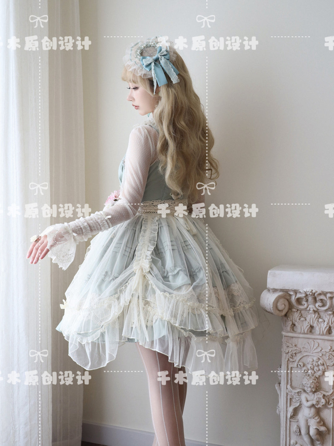 Qianmu~Vivian~Sweet Lolita JSK Doll Lolita Tiered Ruffles Dress