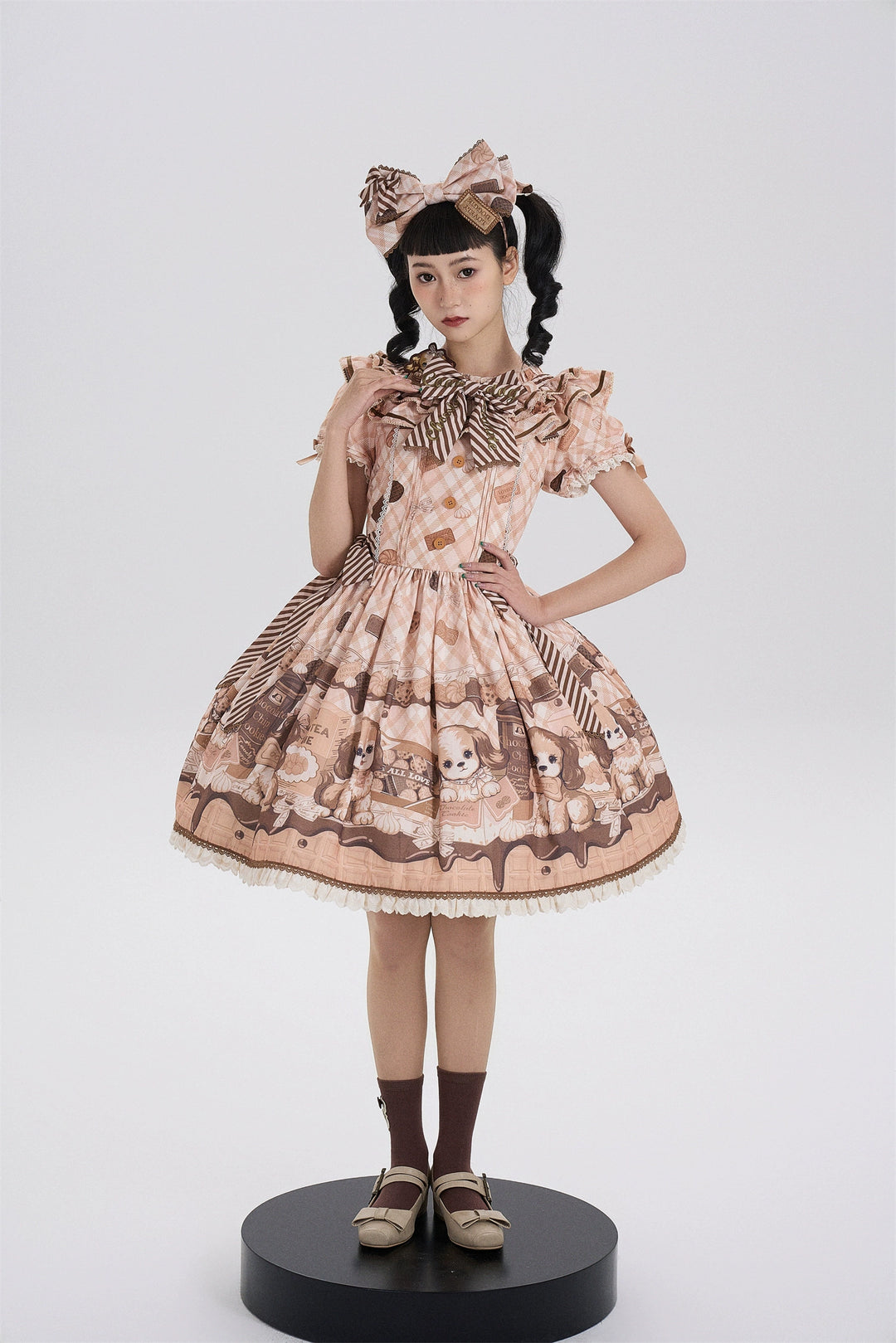 Babyblue~Dog Bakery~Old School Lolita OP Dress Sweet Dress with Accessories