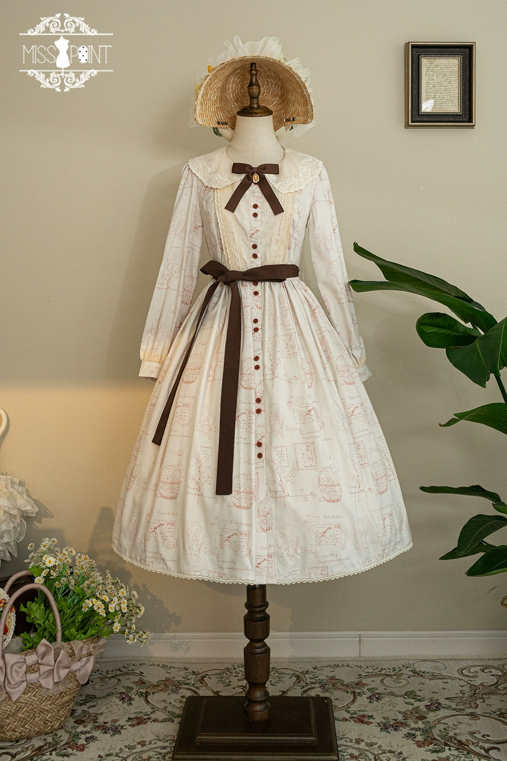 (Buyforme)Miss Point~Forest Lolita Lantern Sleeve OP Casual Dress XS sketch color 