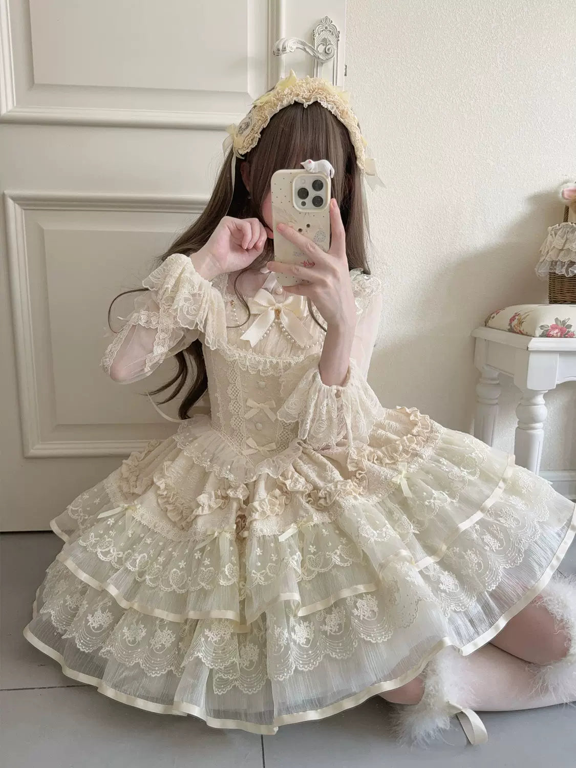 Ballet Dream - Sweet Lolita JSK Dress, Petal-like Layered Skirt