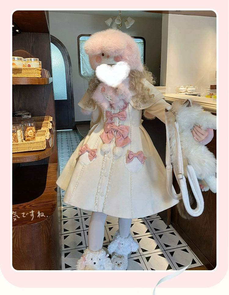 Sakurahime~Sweet Cookie~Sweet Lolita Coat Detachable Cape Pastel Outwear   