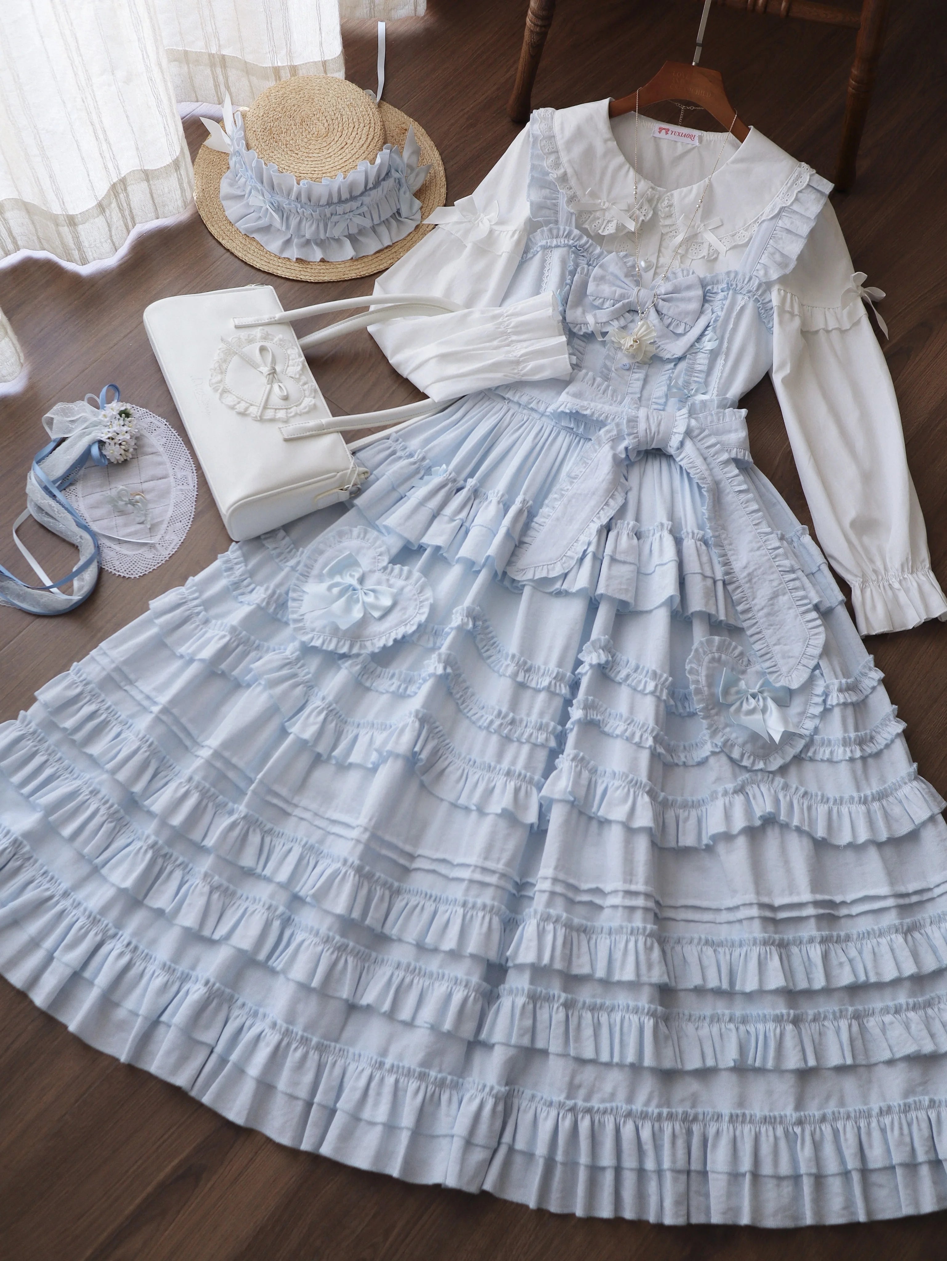 Loveheart - Solid Classic Lolita JSK Dress, Tiered Hem (L M S) 44486:810053
