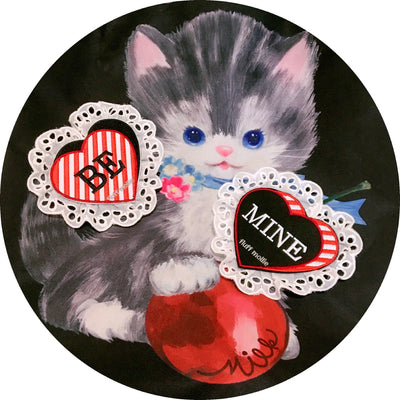 Fluff Mollie~Kawaii Lolita Love Badge Brooch a pair of black  