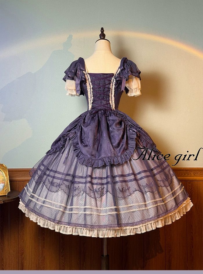 Alice girl~Yesterday Morning Mist~Classic Lolita JSK Elegant Low-cut Lolita Dress