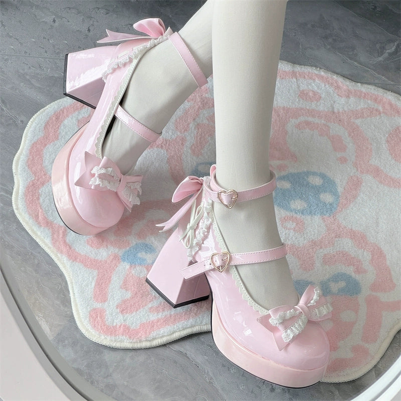 Jiangjiang Biscuit~Elegant Lolita High Heel Shoes Round Toe Low Cut