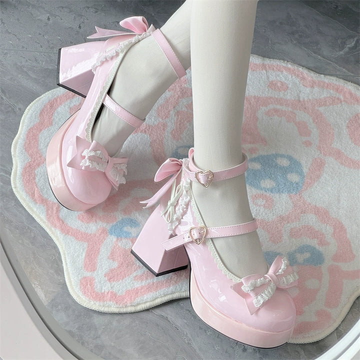 Jiangjiang Biscuit~Elegant Lolita High Heel Shoes Round Toe Low Cut