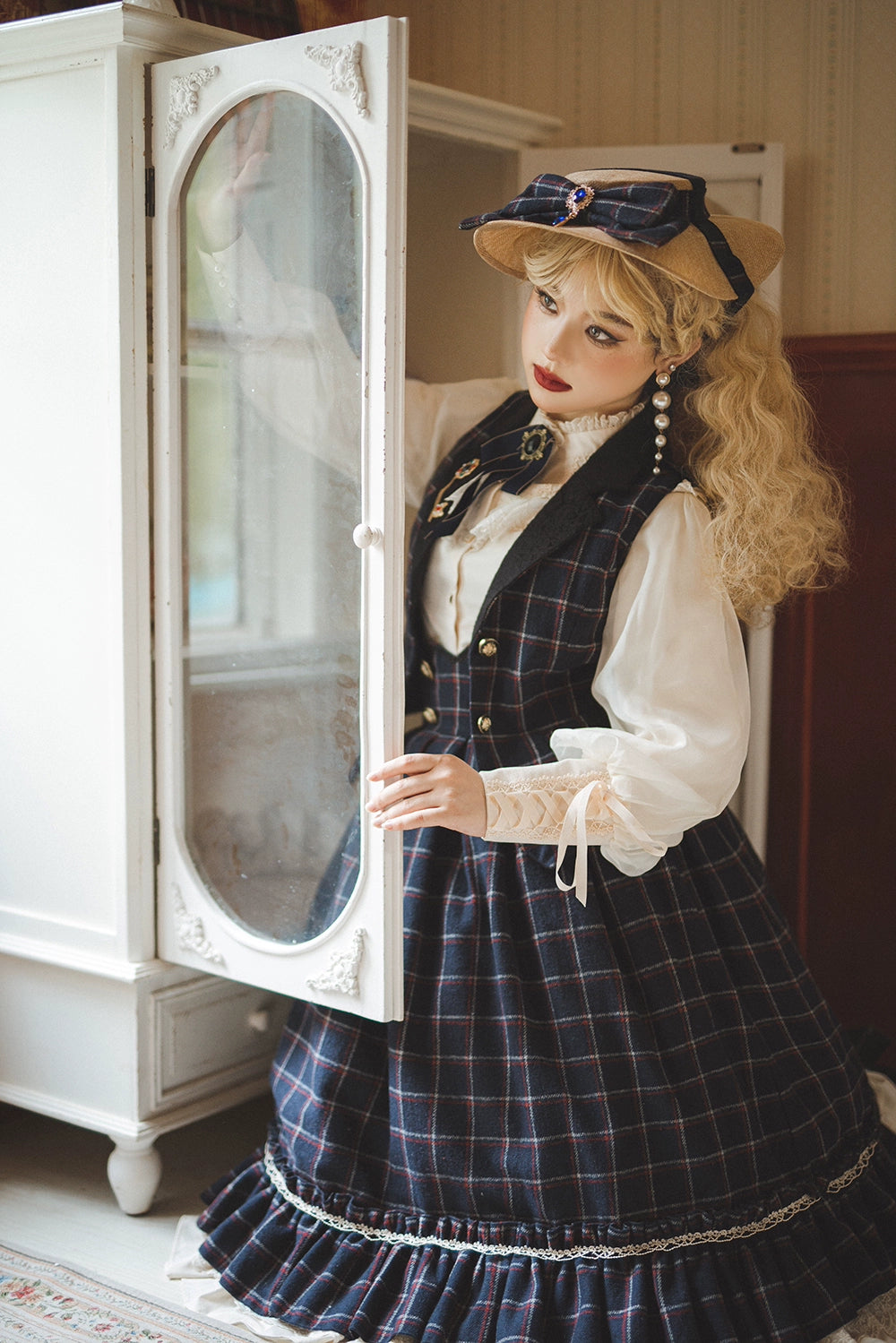 (BFM)Miss Point~Rose~Elegant Lolita Pliad Print Vest Customized 32510:385394