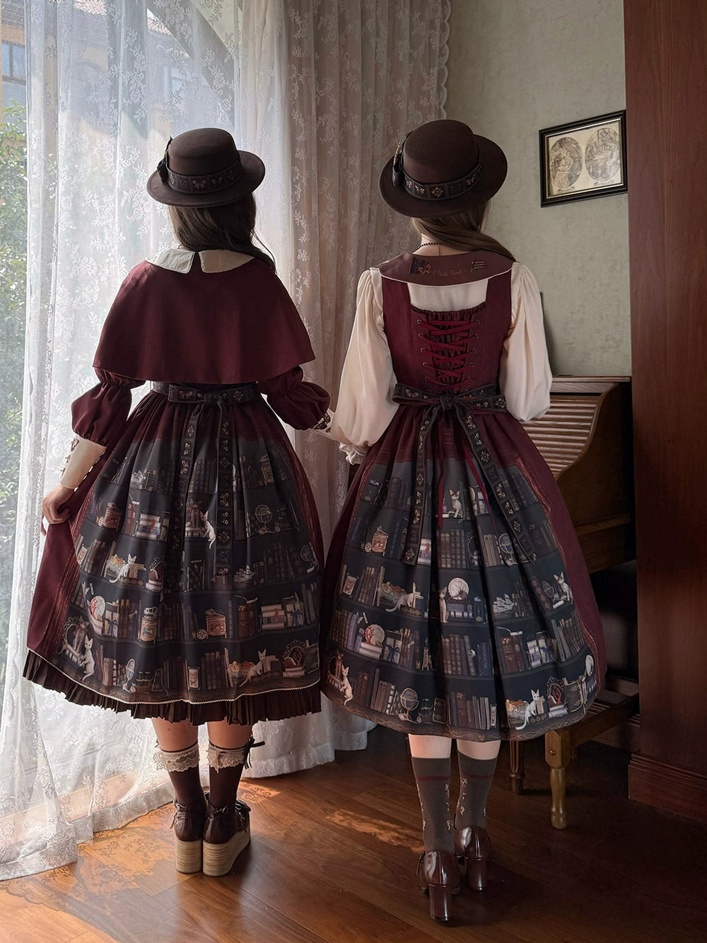 Miss Point - German Bookshelf - Classic Lolita OP Dress & Detachble Cape 44023:792408