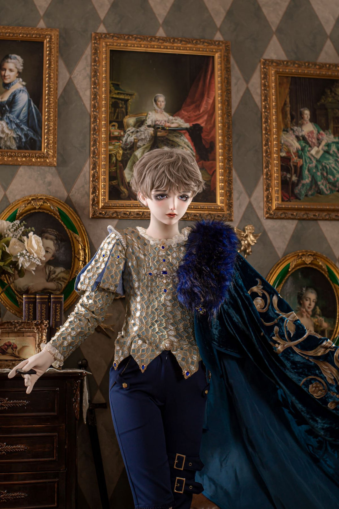 (BFM)HerCouture~Ouji Lolita Shirt and Cape Prince Hederly Cloak S navy blue FS (shirt and cloak only) pre-order, 6-7 months before shipping 