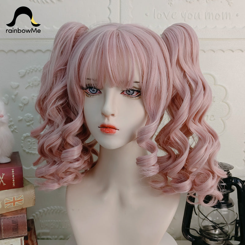 RainbowMe~Sweet Lolita Wig Long Curly Ponytail Multicolor   