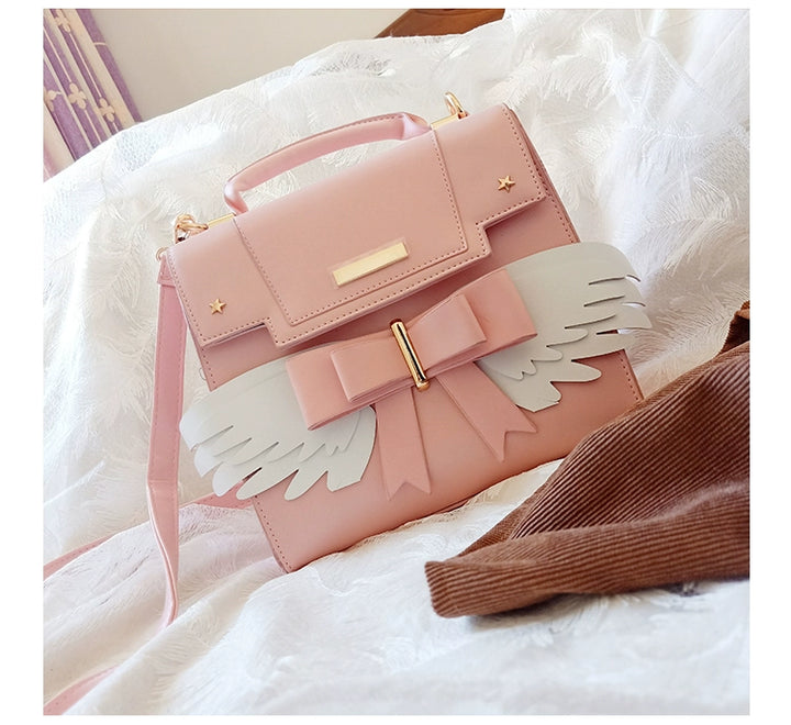 Prime Sister~Sweet Lolita Shoulder Bag Wings Bow Design High Capacity Bag   