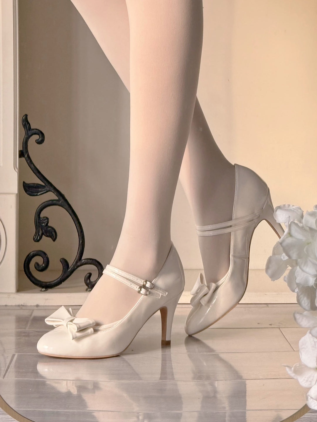 Pure Tea For Dream~Coco Sweet~Elegant Lolita Shoes Pointed Toe Heels with Bow