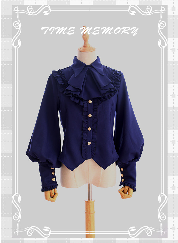 Time Memory - Elegant Lolita Slim Fit Mutton Sleeve Blouse 16422:216466