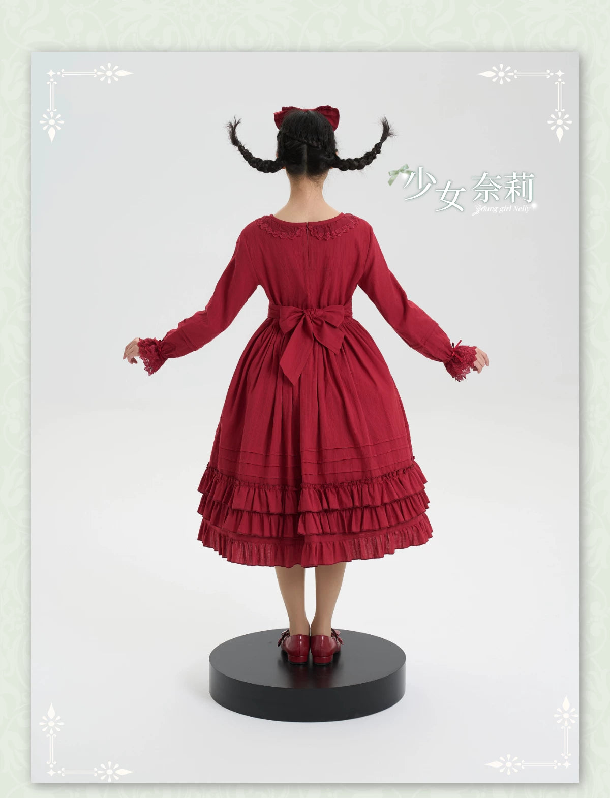 Maiden Nelly - Classic Lolita OP Dress, Embroidered Flowers