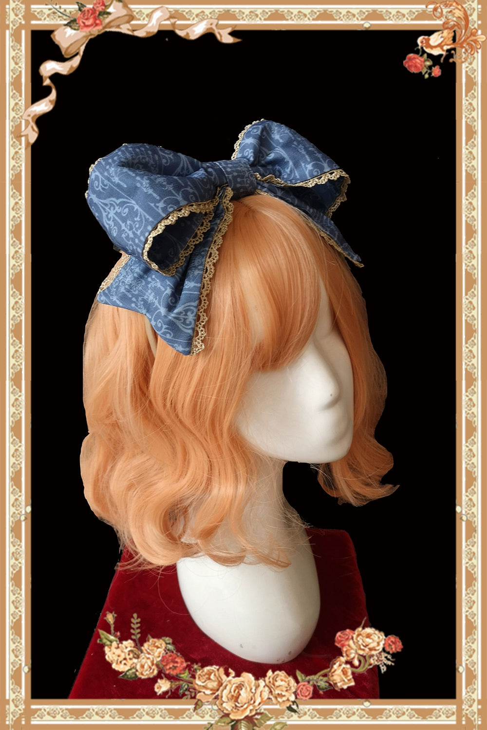 Infanta~Sweet Lolita Accessories Bonnet KC Socks Beret Cinderella Cat Indigo KC  