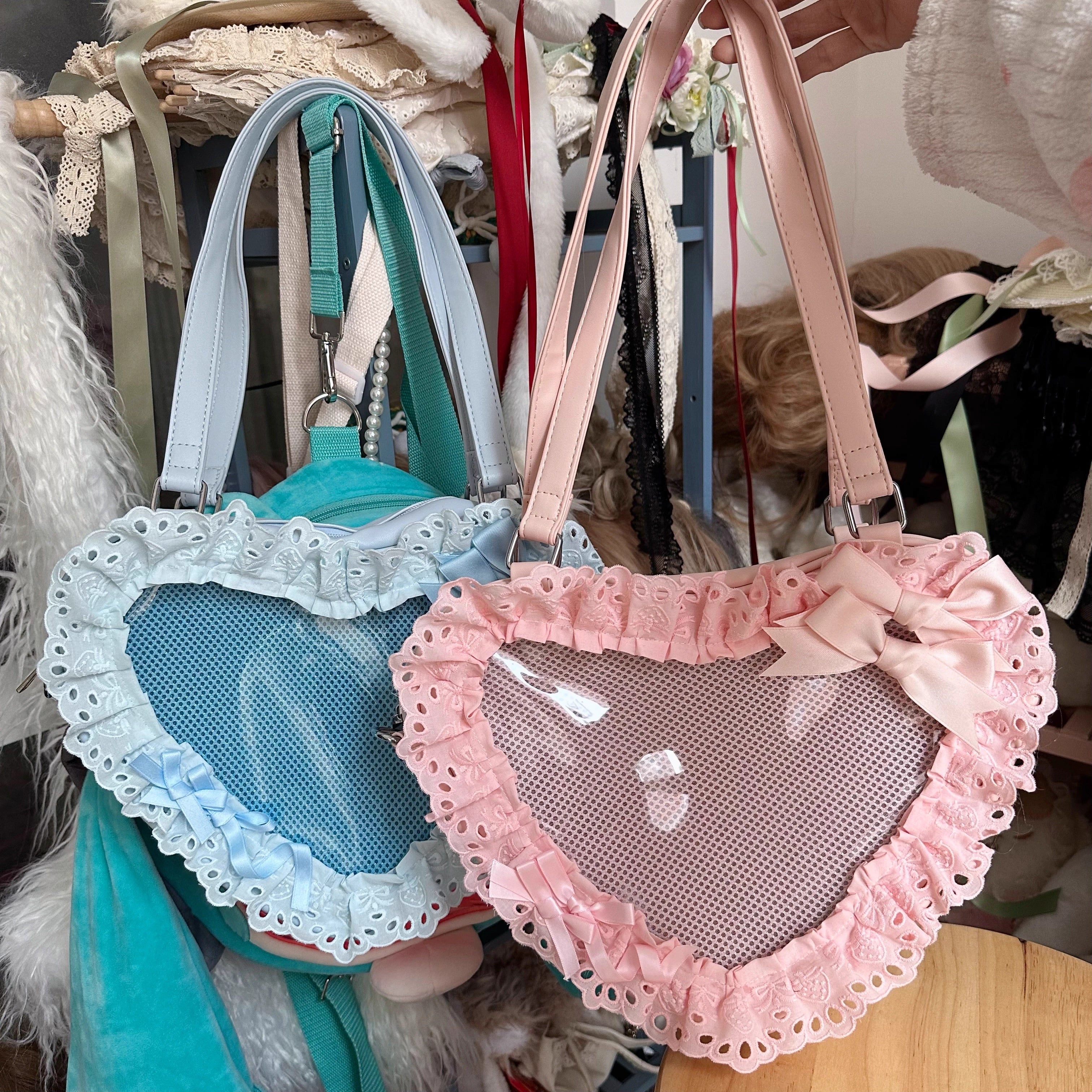 Chestnut Lolita - Sweet Lolita Bag Heart-shaped Lace Bag Multicolors
