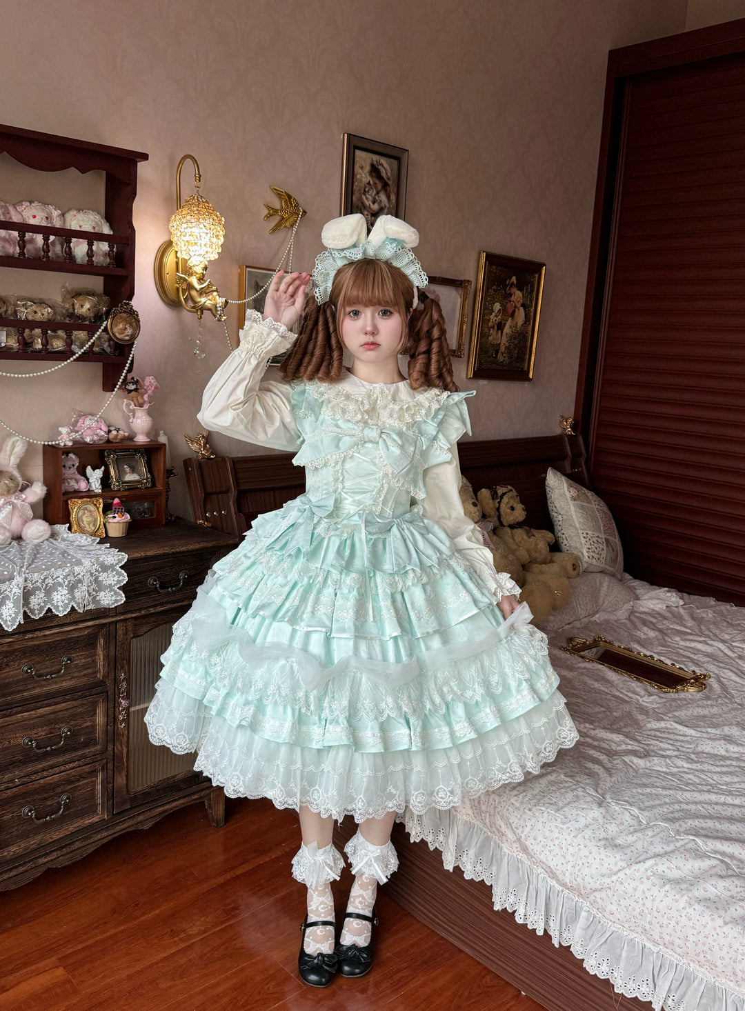 Little Butter~Talia~Sweet Lolita Jumper Dress Set Lolita OP Dress   