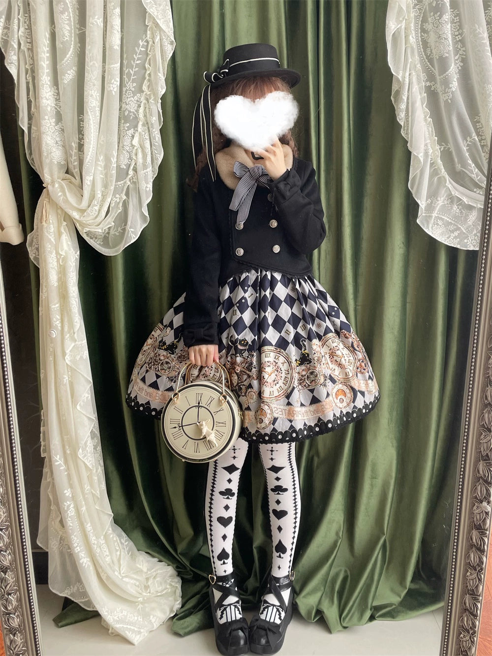 LeMiroir~Winter Solstice Coat~Sweet Lolita Woolen Coat Embroidery Skirt Short Outwear 40360:657222