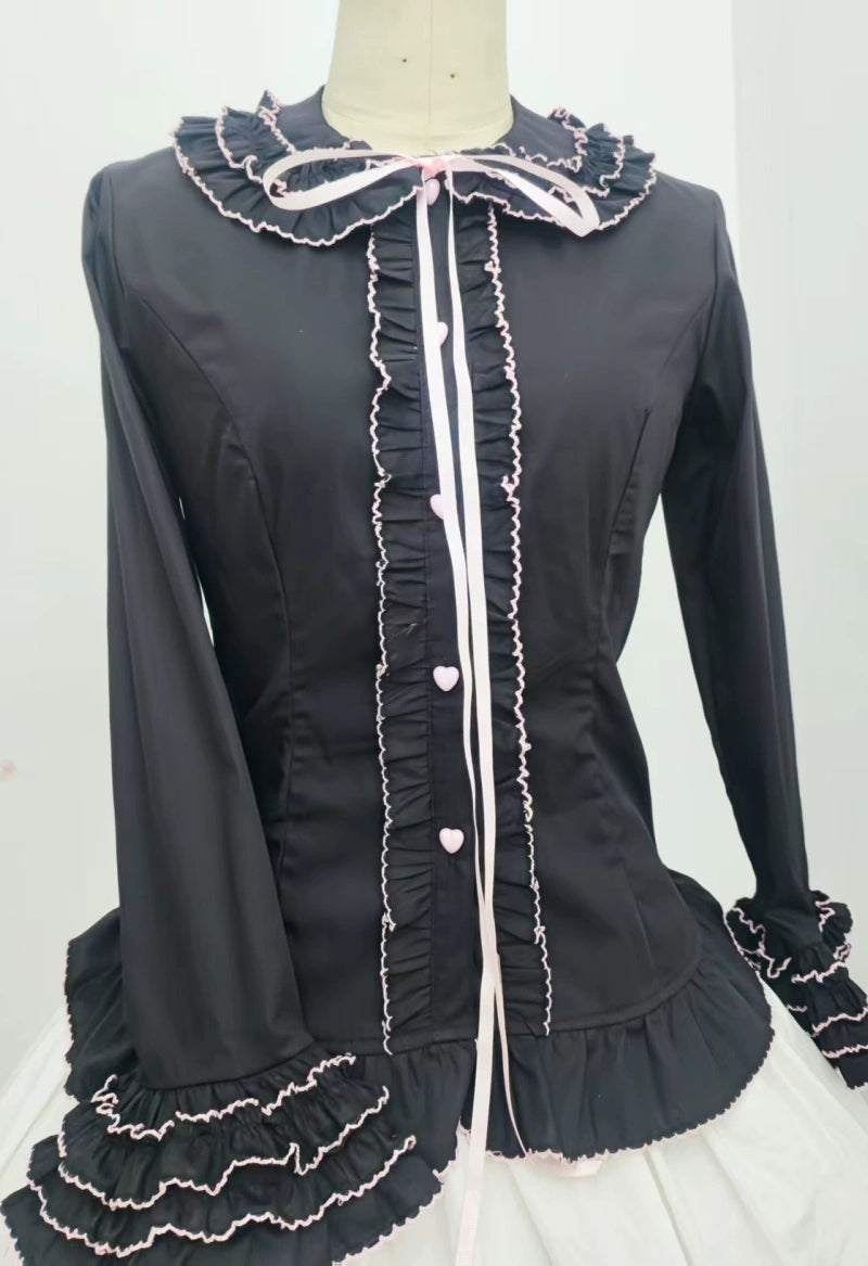 Sweet Angel - Cotton Sweet Lolita Shirt, Flared Cuffs (L M S) 44104:795674