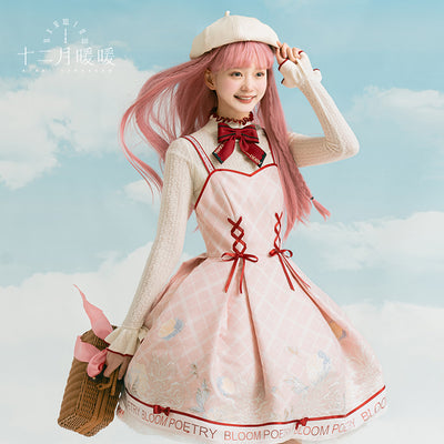 (BFM)Nikki Tomorrow~Sweet Lolita JSK Dress Pink Dress Knit Shirt   