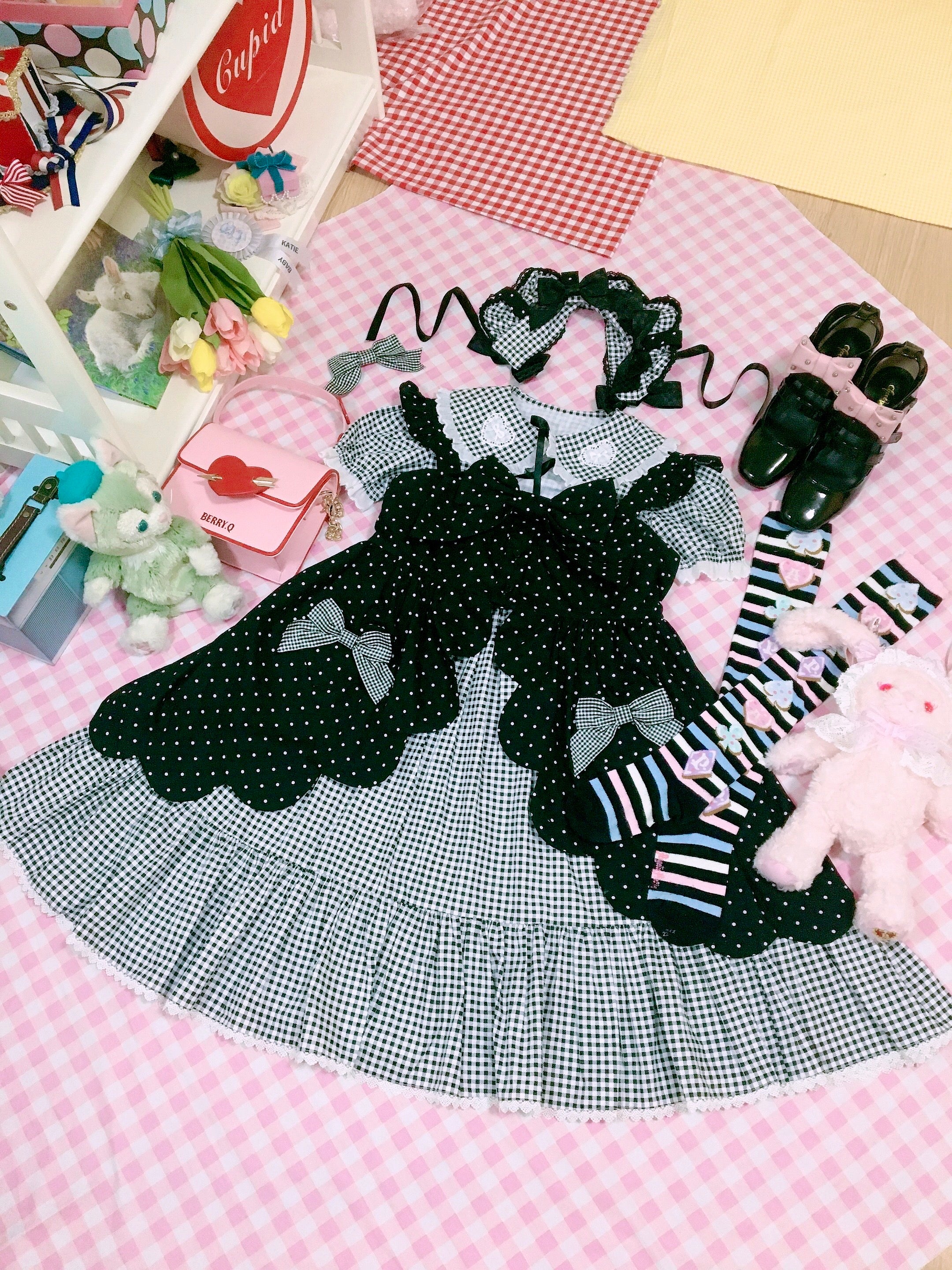 Fluff Mollie~Split Pea Breakfast~Kawaii Lolita Cotton JSK 16742:748944