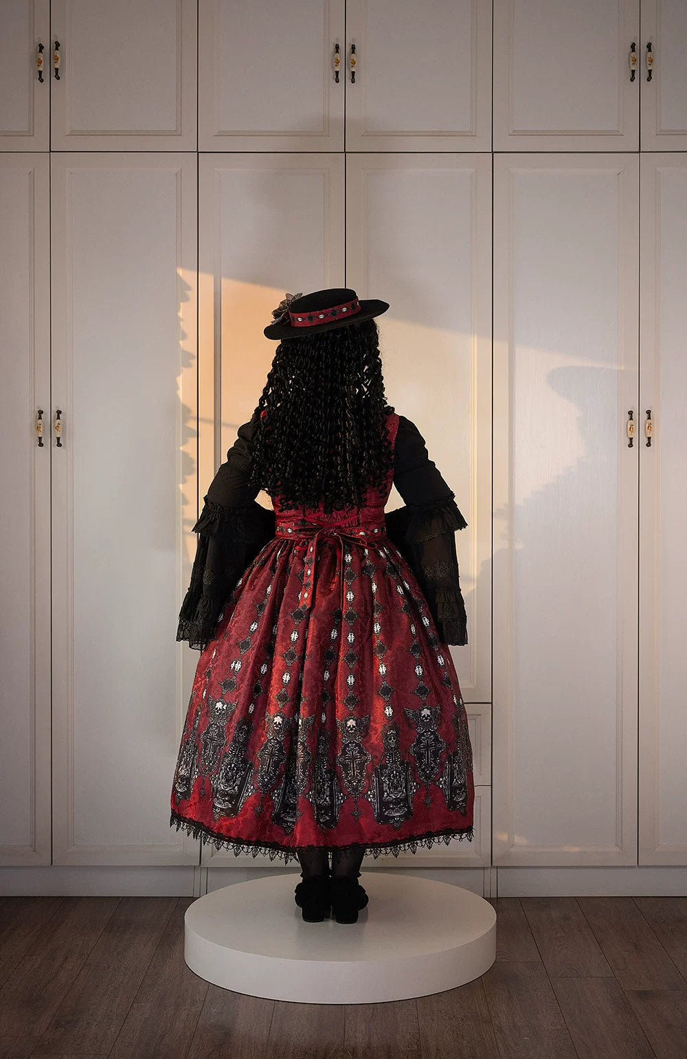 Moonnight Return - Gothic Lolita JSK Dress, Skeleton & Cross Print 44638:816212