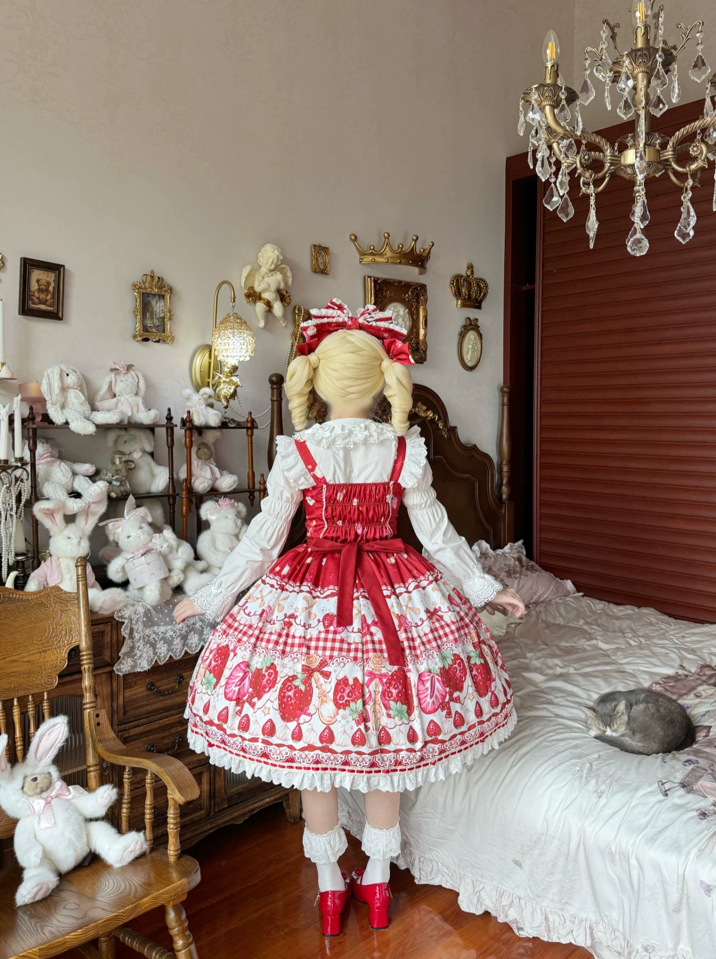 Plaid Strawberry Jam - Sweet Lolita Strawberry Printed JSK Dress 45545:853016