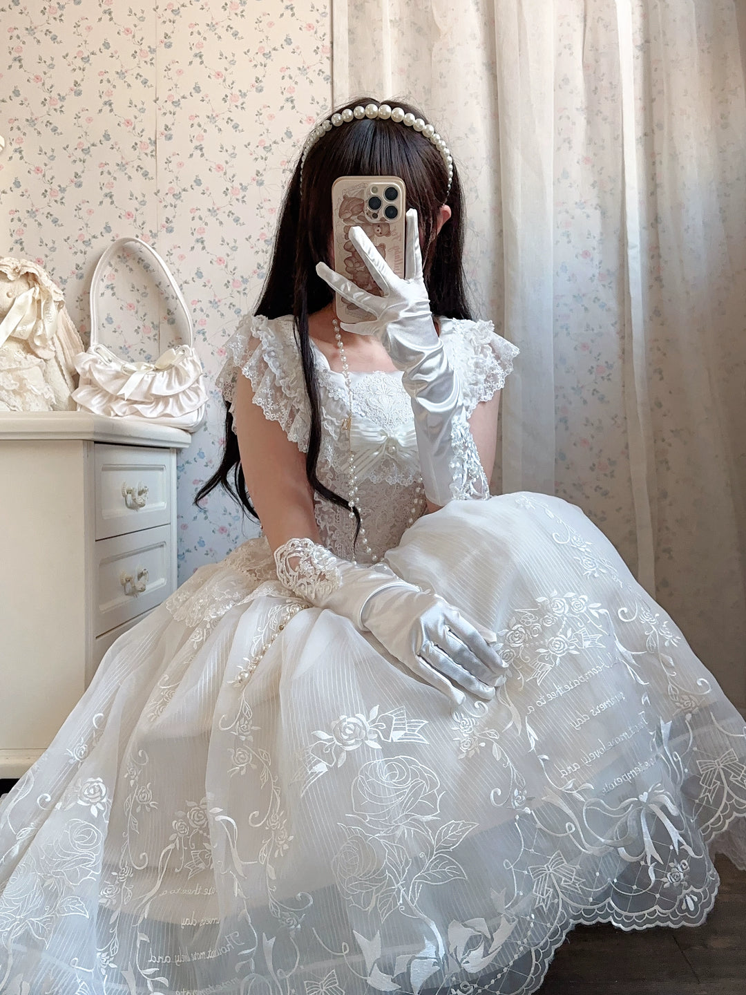 AuroraBorealis~Moonshadow~Gorgeous Wedding Lolita Dress Set Embroidered JSK SK and Bodice 41640:708794