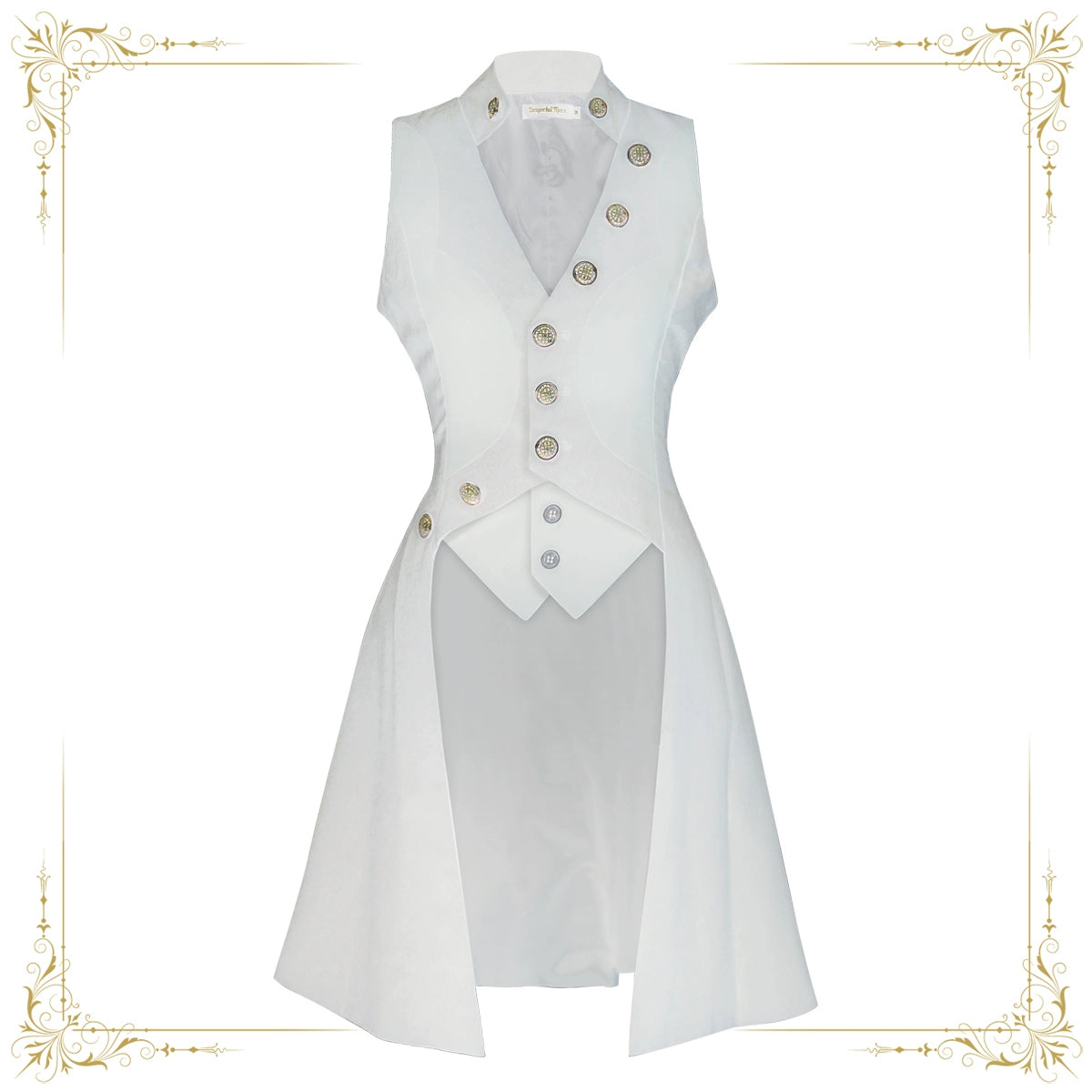 Immortal Thorn - Forever Night Poem - Male Lolita Ouji Lolita Vest S White Vest