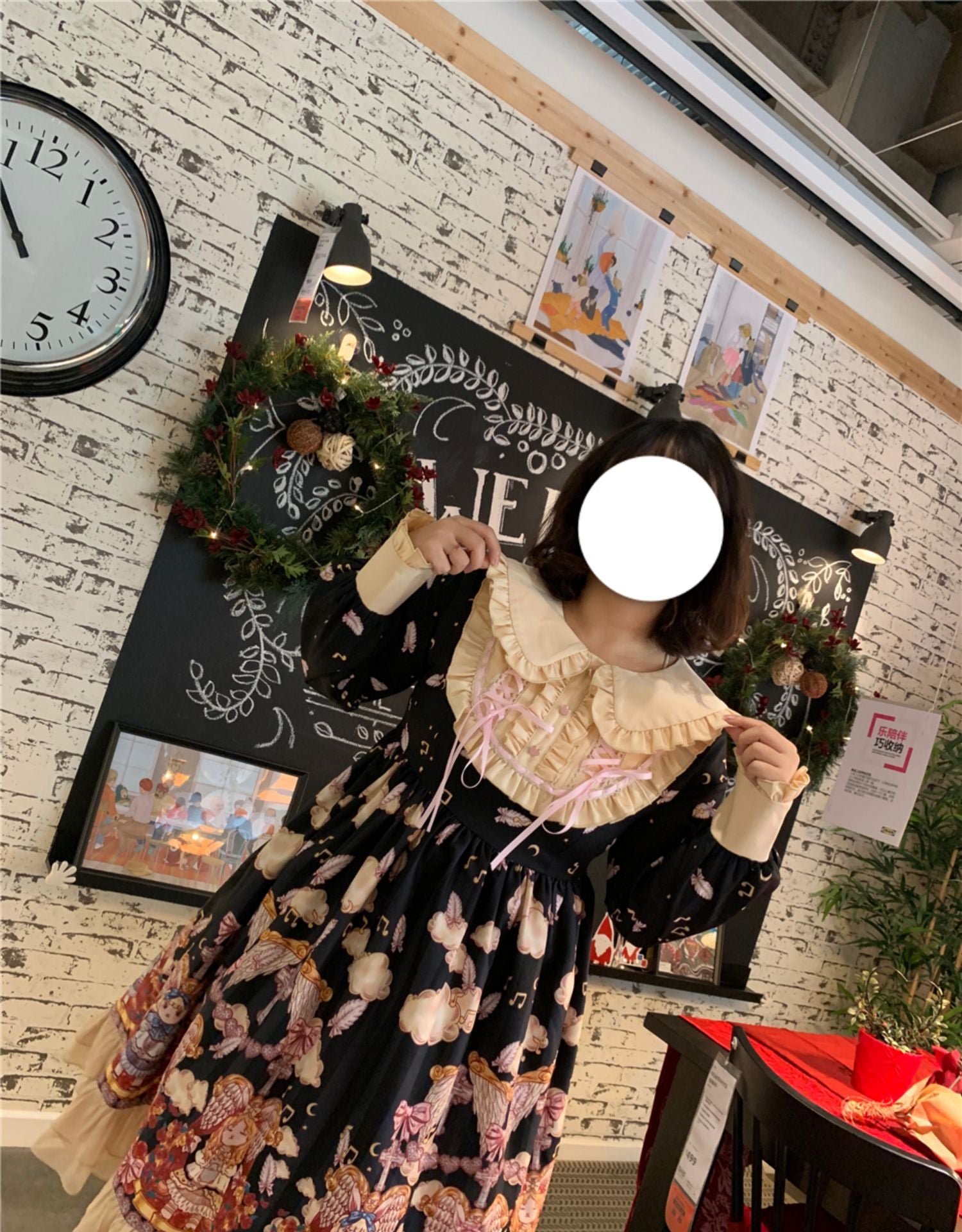 Niu Niu - Heavenly Movement - Plus Size Lolita OP Dress Vintage Long Sleeve