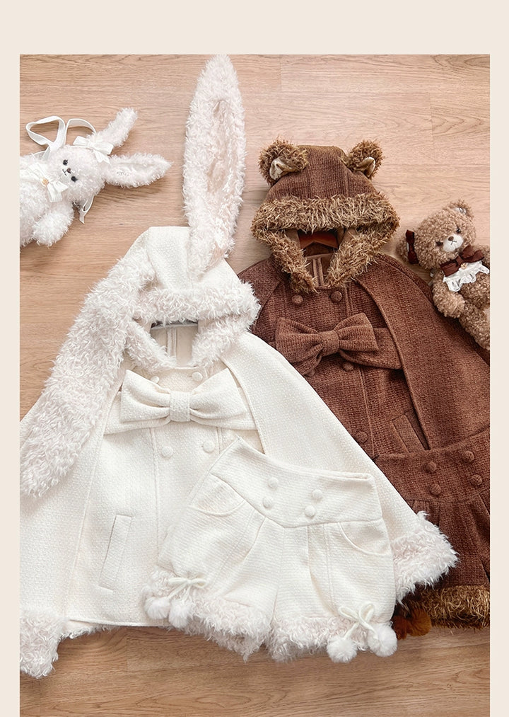 Tan Tuan~Rabbit & Bear~Winter Kawaii Lolita Cape and Shorts 41220:688002