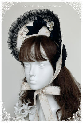 Dark Star Island~Lily&Mountain Breeze~Lily Lolita Accessories BNT One size fits all Ivory&Black - BNT 